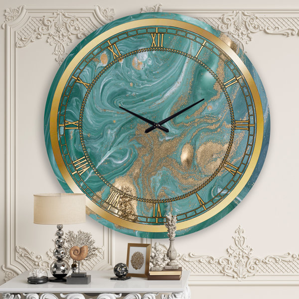 East Urban Home Oversized Marble Wall Clock Wayfair